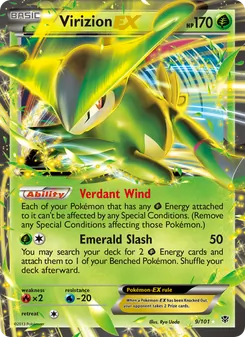 Virizion-EX card from Plasma Blast, number 9/101