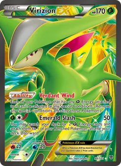 Virizion-EX card from Plasma Blast, number 96/101