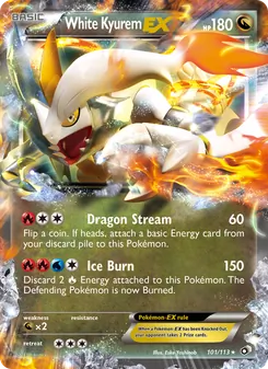 White Kyurem-EX card from Legendary Treasures, number 101/113