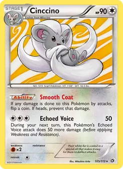 Cinccino card from Legendary Treasures, number 105/113