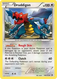 Druddigon card from Legendary Treasures, number 106/113