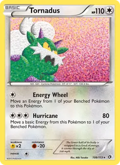 Tornadus card from Legendary Treasures, number 108/113
