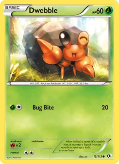 Dwebble card from Legendary Treasures, number 13/113