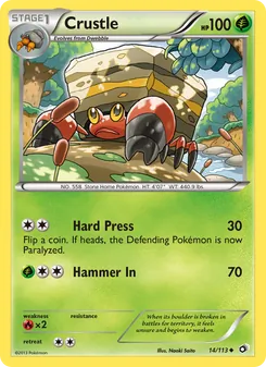 Crustle card from Legendary Treasures, number 14/113
