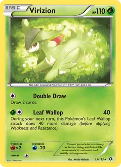 Virizion card from Legendary Treasures, number 15/113