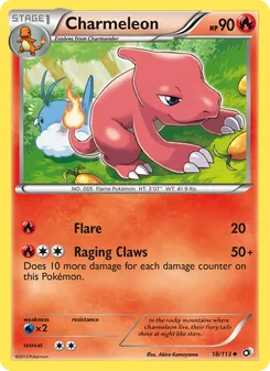 Charmeleon card from Legendary Treasures, number 18/113