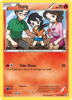 Tepig card from Legendary Treasures, number 25/113