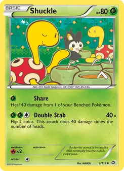 Shuckle card from Legendary Treasures, number 3/113