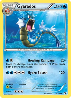 Gyarados card from Legendary Treasures, number 31/113