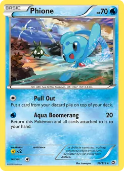 Phione card from Legendary Treasures, number 36/113