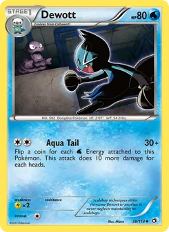 Dewott card from Legendary Treasures, number 38/113