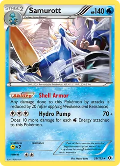 Samurott card from Legendary Treasures, number 39/113