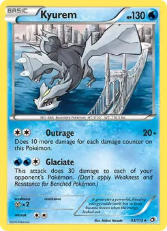 Kyurem card from Legendary Treasures, number 43/113