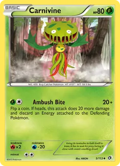 Carnivine card from Legendary Treasures, number 5/113