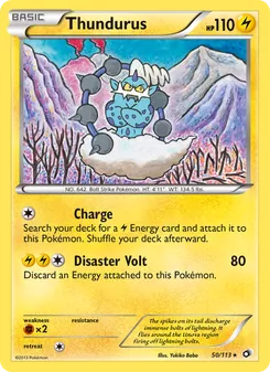 Thundurus card from Legendary Treasures, number 50/113