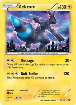 Zekrom card from Legendary Treasures, number 51/113