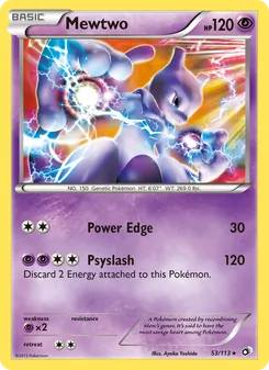 Mewtwo card from Legendary Treasures, number 53/113