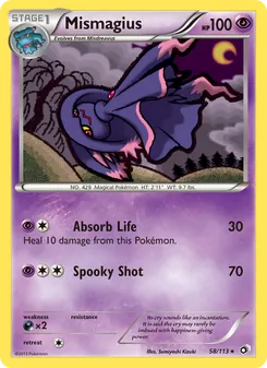 Mismagius card from Legendary Treasures, number 58/113