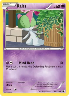 Ralts card from Legendary Treasures, number 59/113