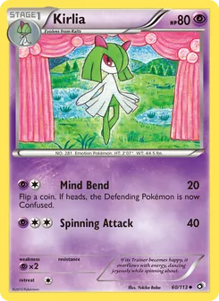 Kirlia card from Legendary Treasures, number 60/113