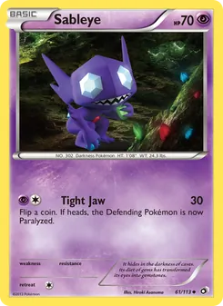 Sableye card from Legendary Treasures, number 61/113