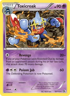 Toxicroak card from Legendary Treasures, number 63/113