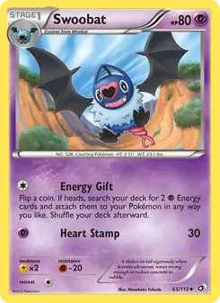 Swoobat card from Legendary Treasures, number 65/113