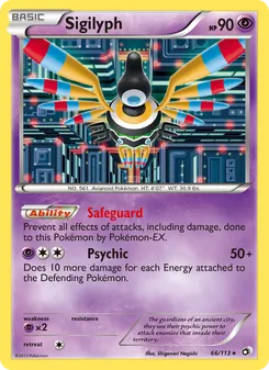 Sigilyph card from Legendary Treasures, number 66/113