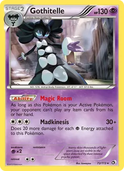 Gothitelle card from Legendary Treasures, number 72/113