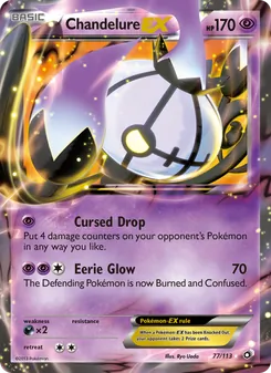 Chandelure-EX card from Legendary Treasures, number 77/113