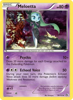 Meloetta card from Legendary Treasures, number 78/113