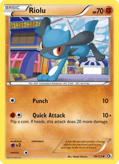 Riolu card from Legendary Treasures, number 79/113