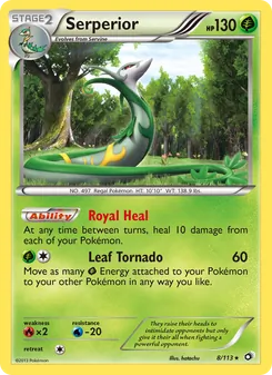 Serperior card from Legendary Treasures, number 8/113