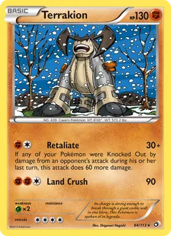 Terrakion card from Legendary Treasures, number 84/113