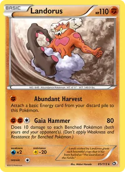 Landorus card from Legendary Treasures, number 85/113