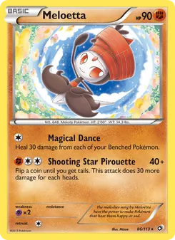 Meloetta card from Legendary Treasures, number 86/113