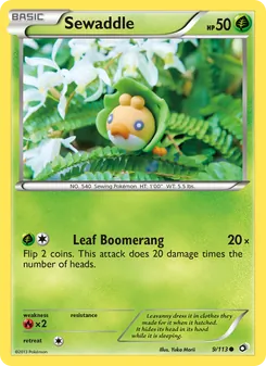 Sewaddle card from Legendary Treasures, number 9/113