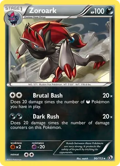 Zoroark card from Legendary Treasures, number 90/113