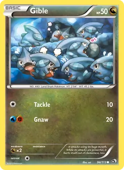 Gible card from Legendary Treasures, number 94/113