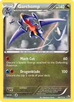 Garchomp card from Legendary Treasures, number 96/113