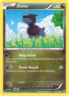Deino card from Legendary Treasures, number 97/113