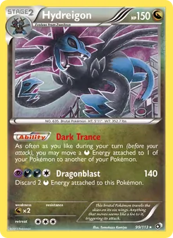 Hydreigon card from Legendary Treasures, number 99/113