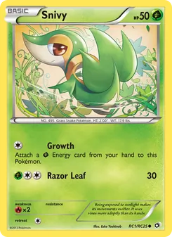 Snivy card from Legendary Treasures, number RC1/113