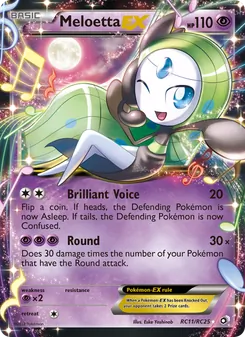 Meloetta-EX card from Legendary Treasures, number RC11/113