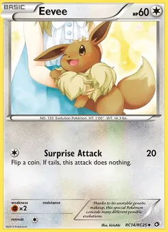Eevee card from Legendary Treasures, number RC14/113