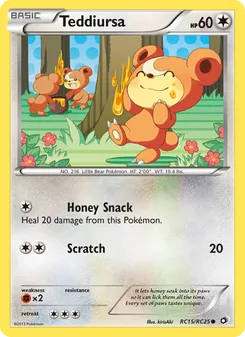 Teddiursa card from Legendary Treasures, number RC15/113
