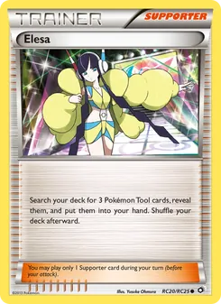 Elesa card from Legendary Treasures, number RC20/113