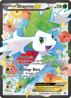 Shaymin-EX card from Legendary Treasures, number RC21/113