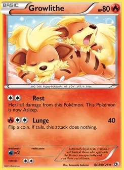 Growlithe card from Legendary Treasures, number RC4/113
