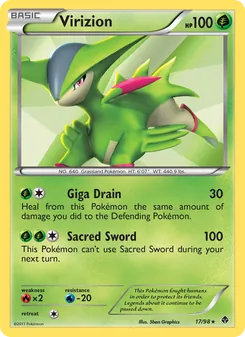 Virizion card from Emerging Powers, number 17/98